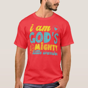Am Gods Mighty Little Warrior Christlich Kids Girl T-Shirt