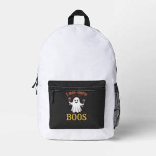 Am Here Boos Halloween-Geist-Weingläser Spinne W Bedruckter Rucksack
