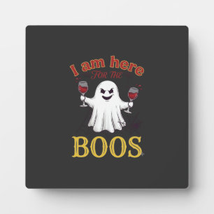Am Here Boos Halloween-Geist-Weingläser Spinne W Fotoplatte