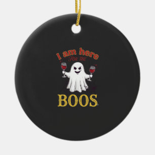 Am Here Boos Halloween-Geist-Weingläser Spinne W Keramik Ornament