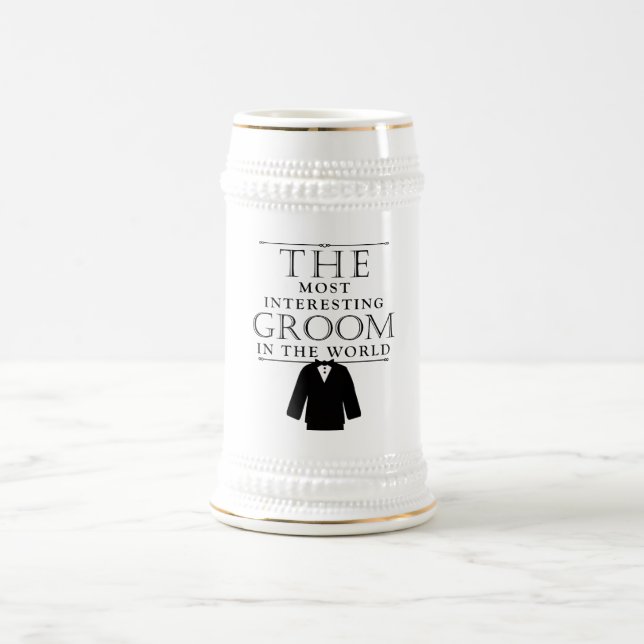 Am interessantesten Groom Bachelor Stein, schwarz Bierglas (Mittel)