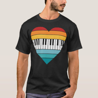 am Klavier Keyboard Retro Gestreiftes Klavier T-Shirt