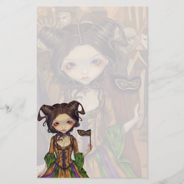 "Am Kostümball" Briefpapier (Vorderseite)