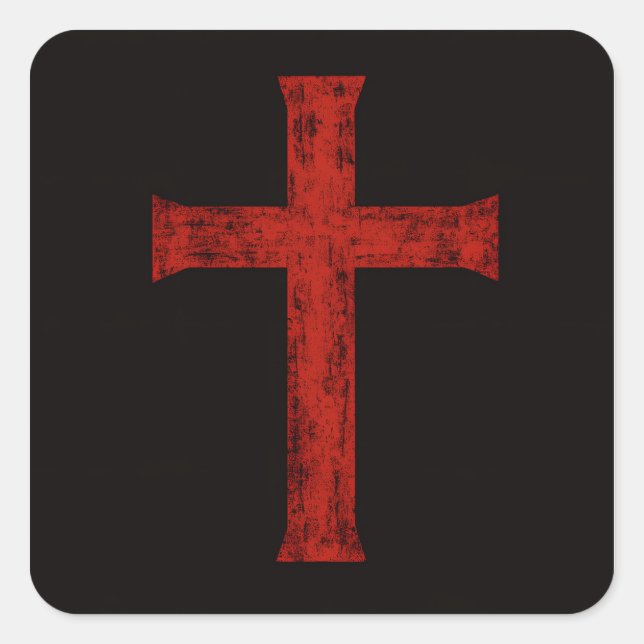 Am Kreuz  Quadratischer Aufkleber (Vorderseite)