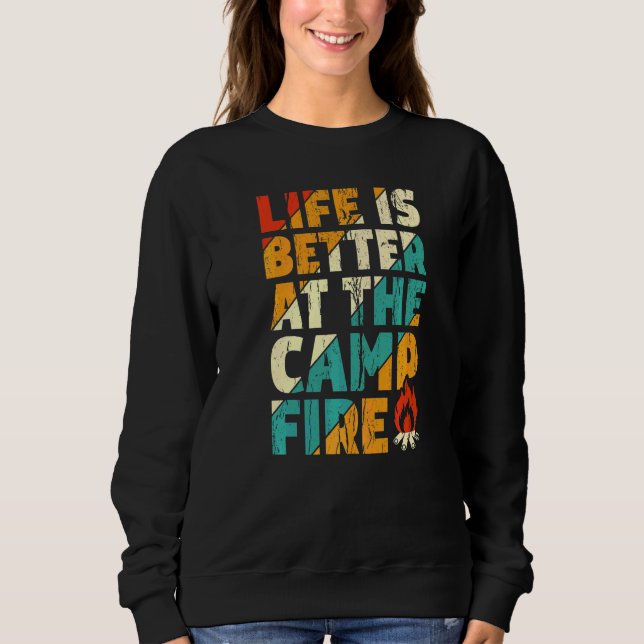 Am Lagerfeuer  Camping Vitange Sweatshirt (Vorderseite)