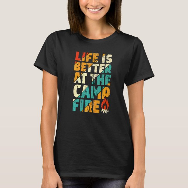 Am Lagerfeuer  Camping Vitange T-Shirt (Vorderseite)