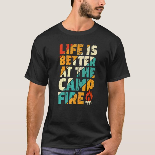 Am Lagerfeuer  Camping Vitange T-Shirt (Vorderseite)