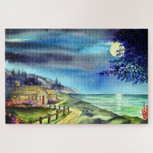 Am Licht des Silvery Moon Jigsaw-Puzzles Puzzle