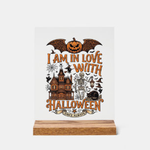 Am Liebe Halloween Spukhaus Skelett Kürbis_1 Acrylschild