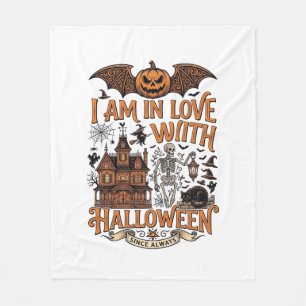 Am Liebe Halloween Spukhaus Skelett Kürbis_1 Fleecedecke