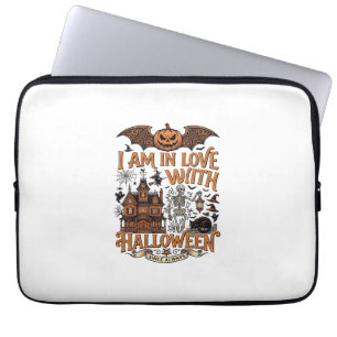 Am Liebe Halloween Spukhaus Skelett Kürbis_1 Laptopschutzhülle