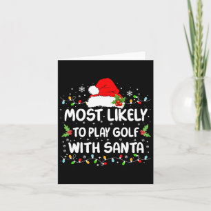 Am liebsten Golf mit Santa Christma spielen Karte