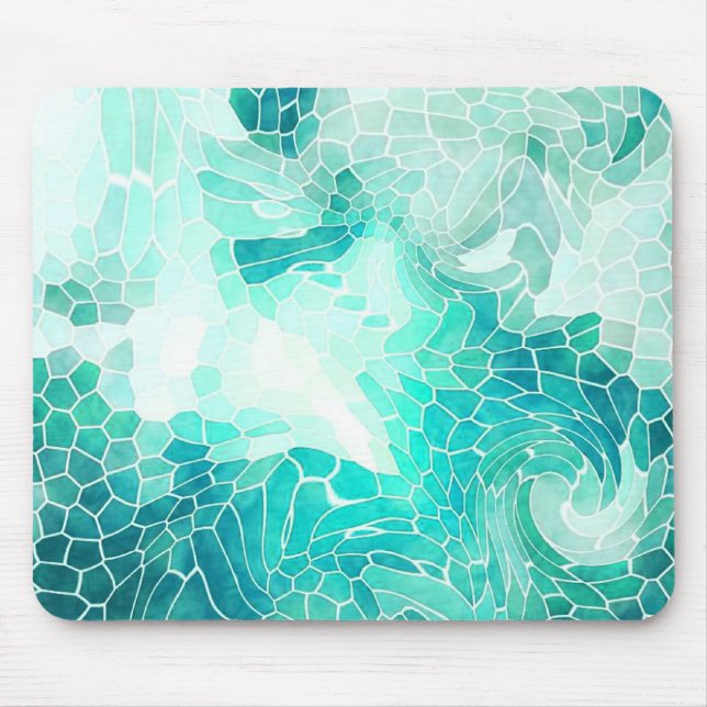 Am Meer, abstrakter Mosaikdruck. Mousepad (Vorne)