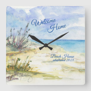 Am Meer Acrylmauer-Uhr Quadratische Wanduhr