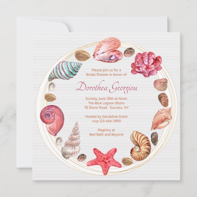 Am Meer Bridal Dusche Einladung (Vorderseite)