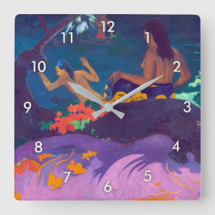 Am Meer, Gauguin Quadratische Wanduhr