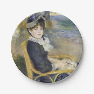 Am Meer, Ölmalerei-Porträt, Renoir Pappteller