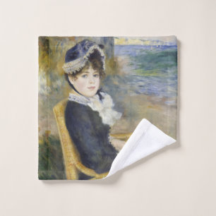 Am Meer, Ölmalerei-Porträt, Renoir Waschlappen