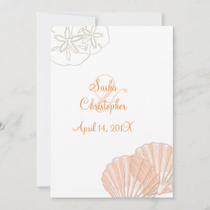 Am Meer/pink+orange/Hochzeitseinladungen Einladung