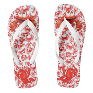 Am Meer Red Lobster And Crab Flip Flops