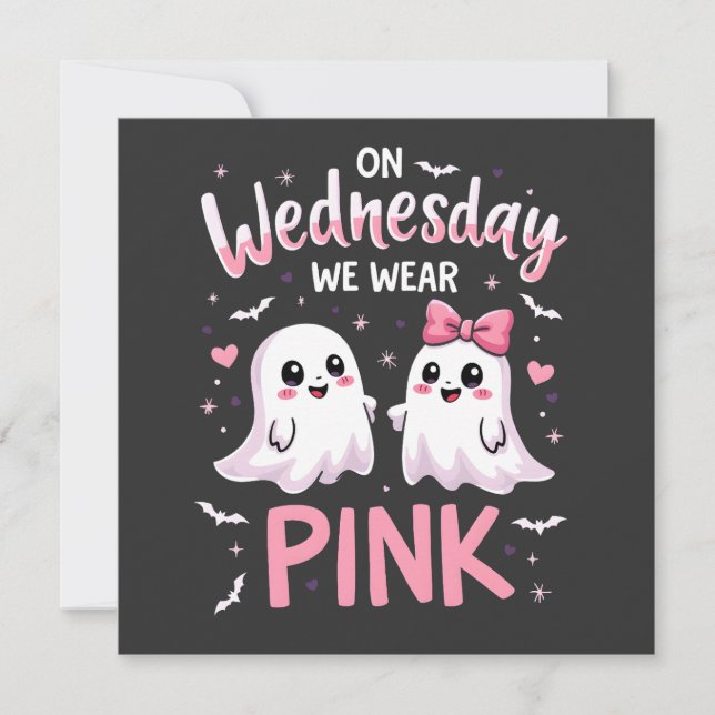 Am Mittwoch tragen wir einen pinkfarbenen, süßen H Einladung (Vorderseite)