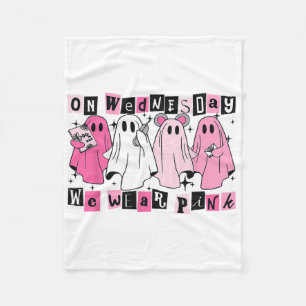 Am Mittwoch tragen wir Niedliches Pink Ghost Hallo Fleecedecke