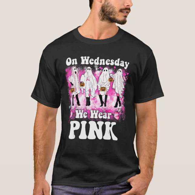 Am Mittwoch tragen wir Pink Ghost Dance Halloween T-Shirt (Vorderseite)