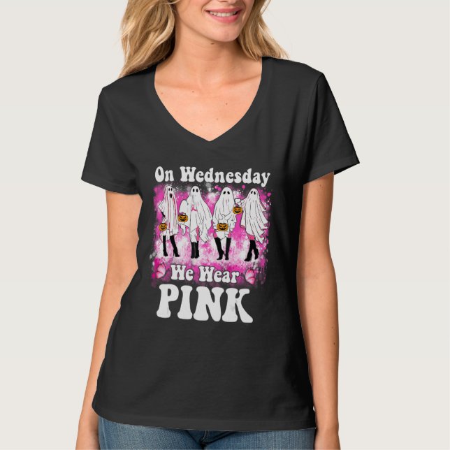 Am Mittwoch tragen wir Pink Ghost Dance Halloween T-Shirt (Vorderseite)