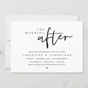 Am Morgen danach, nach der Hochzeitsfeier Einladung