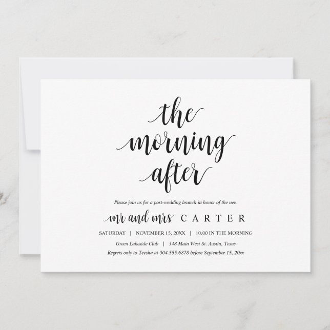 Am Morgen danach, Post Hochzeit Brunch Einladung (Vorderseite)
