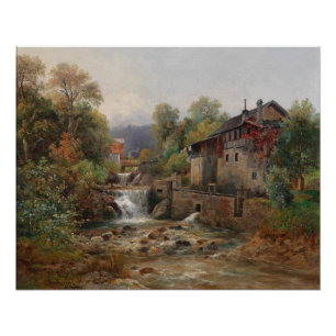 "Am Mühlenbach" (Von der Mill Stream) Poster