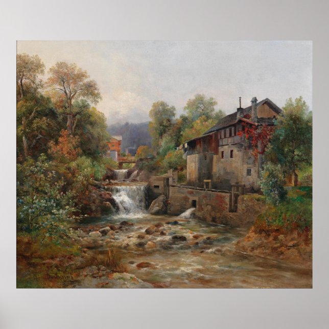 "Am Mühlenbach" (Von der Mill Stream) Poster (Vorne)
