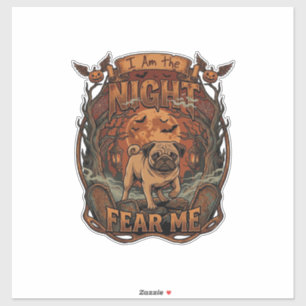 Am Nacht Fürchte Mich Pug Halloween Mond_1 Aufkleber