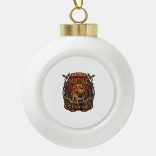 Am Nacht Fürchte Mich Pug Halloween Mond_1 Keramik Kugel-Ornament