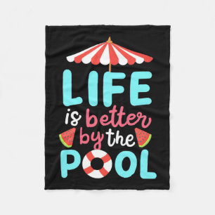 Am Pool ist das Leben besser Fleecedecke