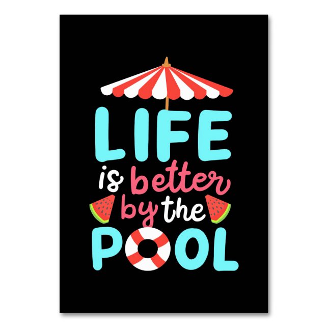 Am Pool ist das Leben besser Tischnummer (Vorderseite)