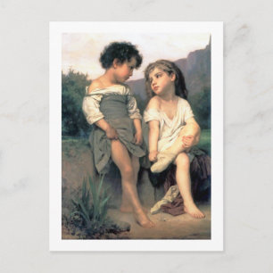 Am Rande des Baches, Bouguereau Postkarte