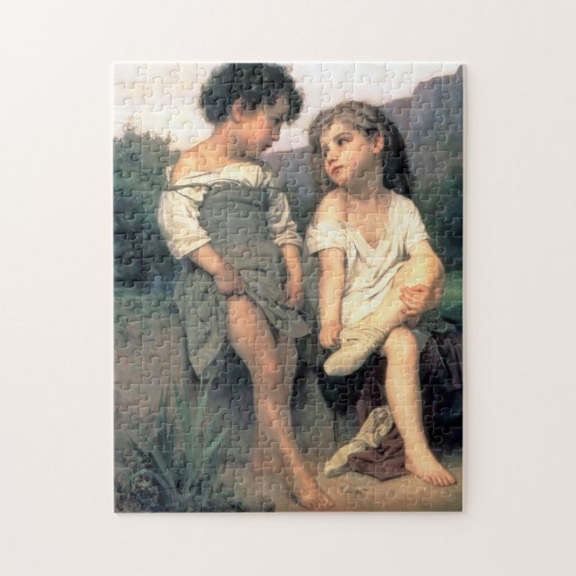 Am Rande des Baches, Bouguereau Puzzle (Vertikal)