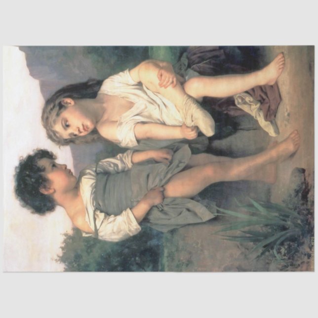 Am Rande des Baches, Bouguereau Seidenpapier (Vorderseite)