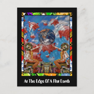 Am Rande einer flachen Erde Postkarte