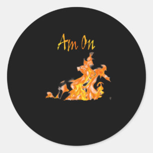 Am richtigen Feuer Runder Aufkleber