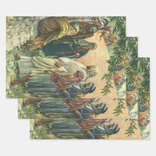 Am Sabbath arbeiten, Vintage-Religion Geschenkpapier Set