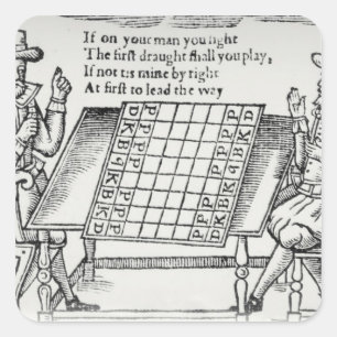 Am Schach-Brett Quadratischer Aufkleber