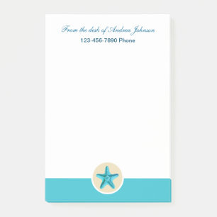 Am Schreibtisch der Strandklebrige notiert Pads Post-it Klebezettel