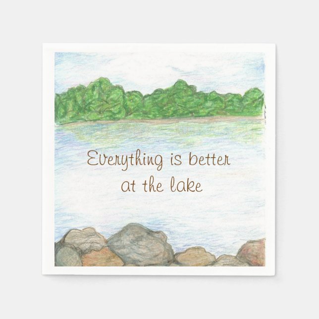 Am See Papierservietten (Vorderseite)