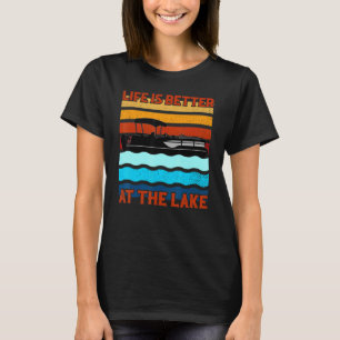 Am See Ponton Kapitän Bootfahren Männer T-Shirt