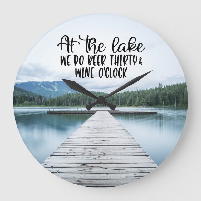 Am See "We Door" Bier 30 und Wein O'Clock Große Wanduhr (Vorderseite)