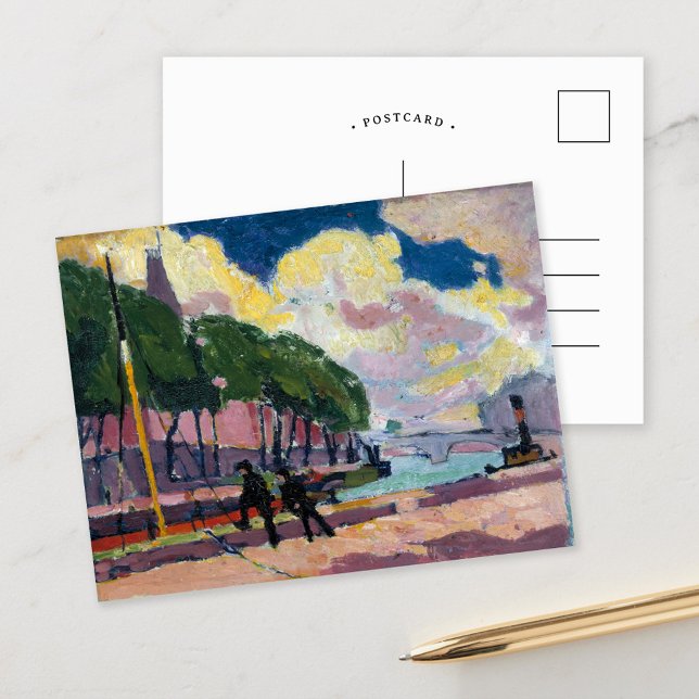 Am Seine-Ufer | Henry Lyman Saően Postkarte (Von Creator hochgeladen)