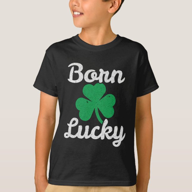 Am St. Patrick Geborener Glücklicher Irischer Nach T-Shirt (Vorderseite)