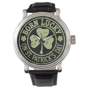 Am St. Patrick's Day Glück Geboren Irischer Geburt Armbanduhr